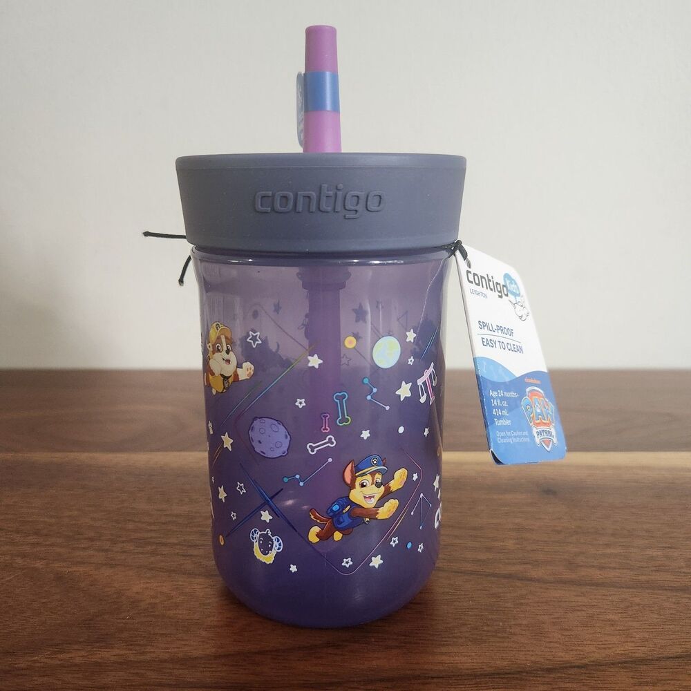 Contigo Kids Paw Patrol Spill-Proof Tumbler Straw 14 oz Color Changing Purple